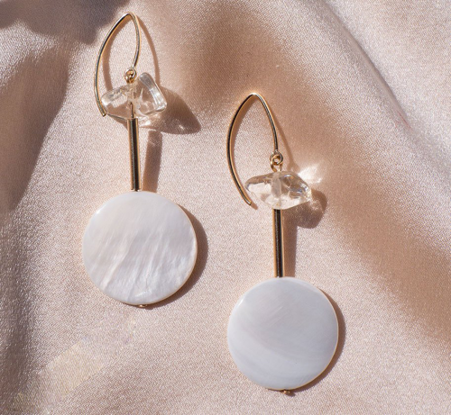 Pearl and gold earrings